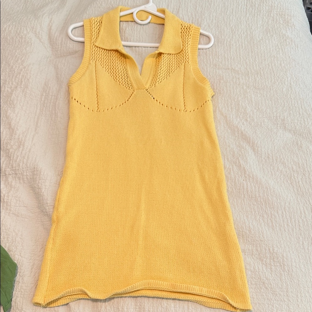 Zara Yellow Knit Sleeveless Dress